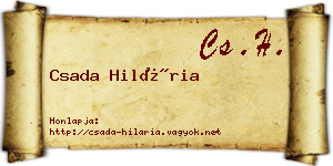 Csada Hilária névjegykártya